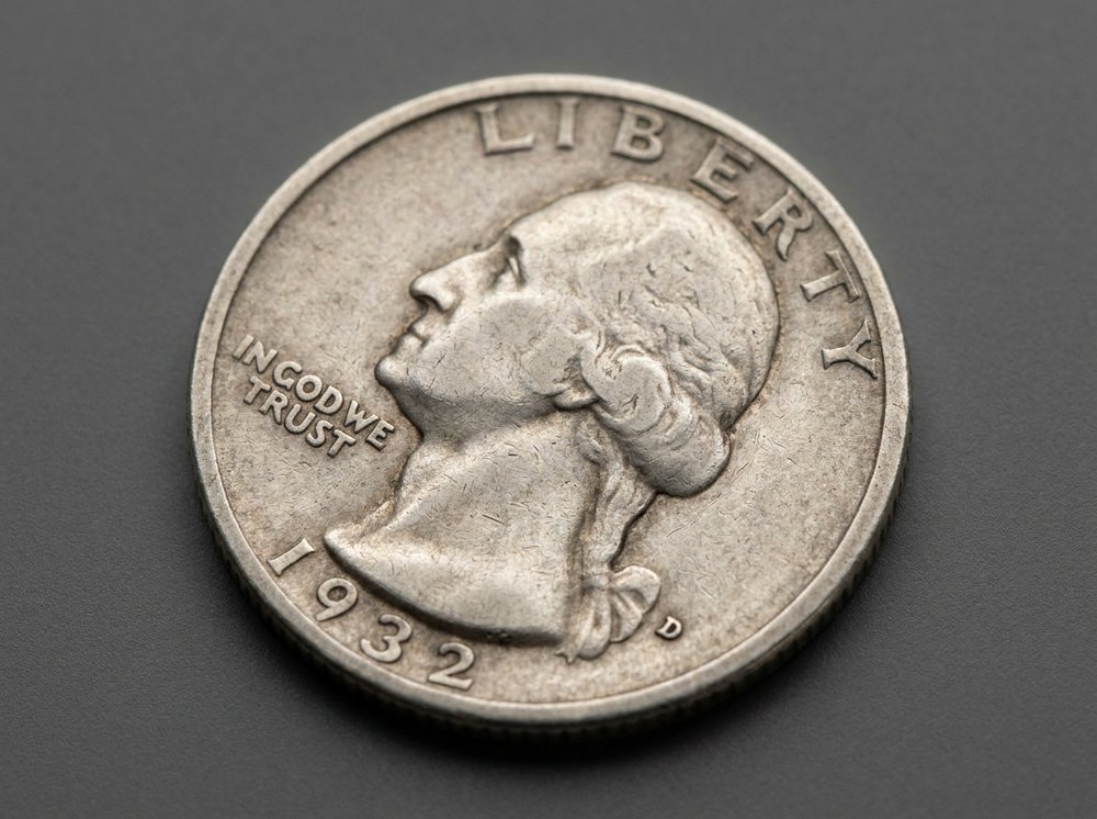 1932-D Washington quarter obverse showing low mintage key date details